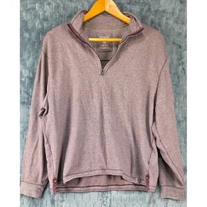 Men's‎ True Measure Cotton Blend Pull Over 1/4 zip Mock Neck XL Purple